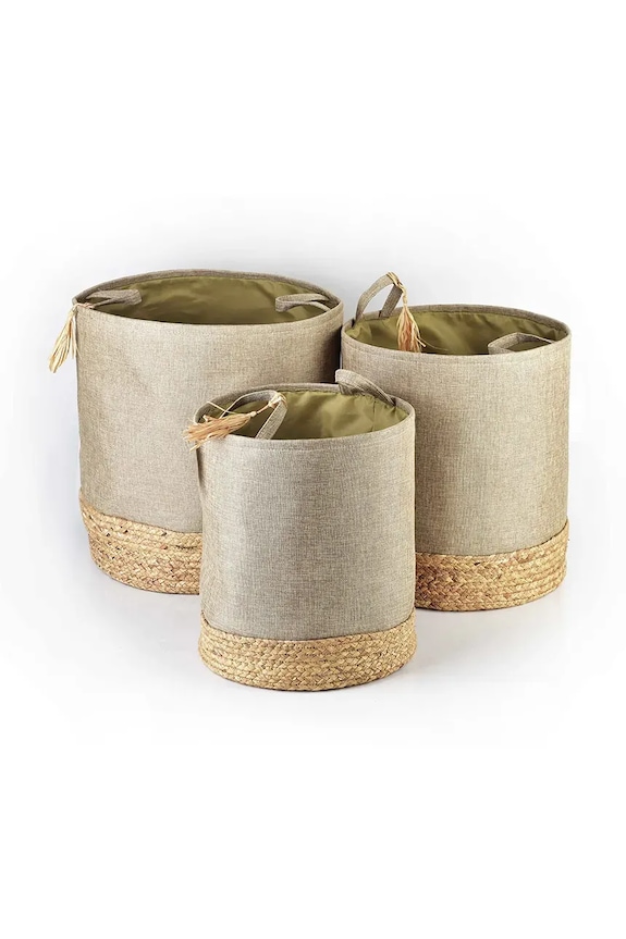 Affek Design set de coșuri de depozitare Amparo 3-pack HIWB7089.PROM bej AA00