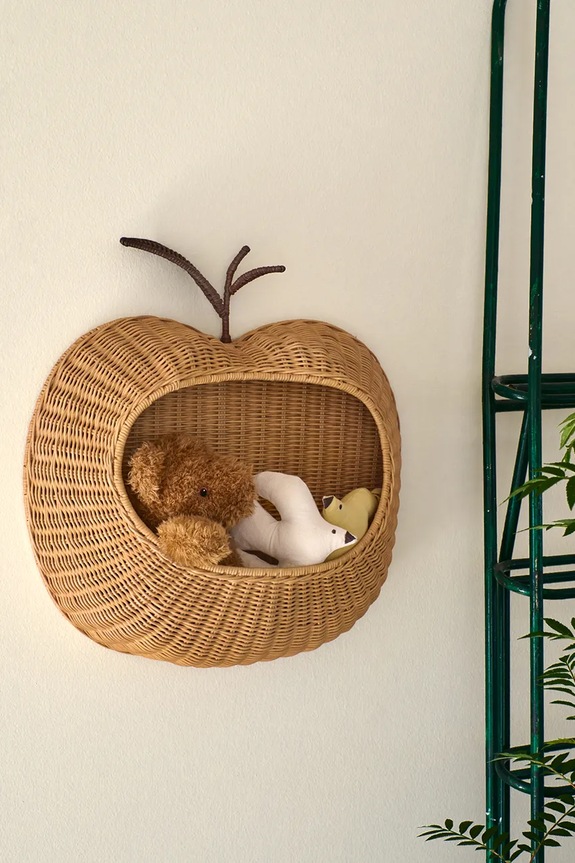 Ferm Living kosz ścienny do przechowywania Apple 1104270037 beżowy AA00