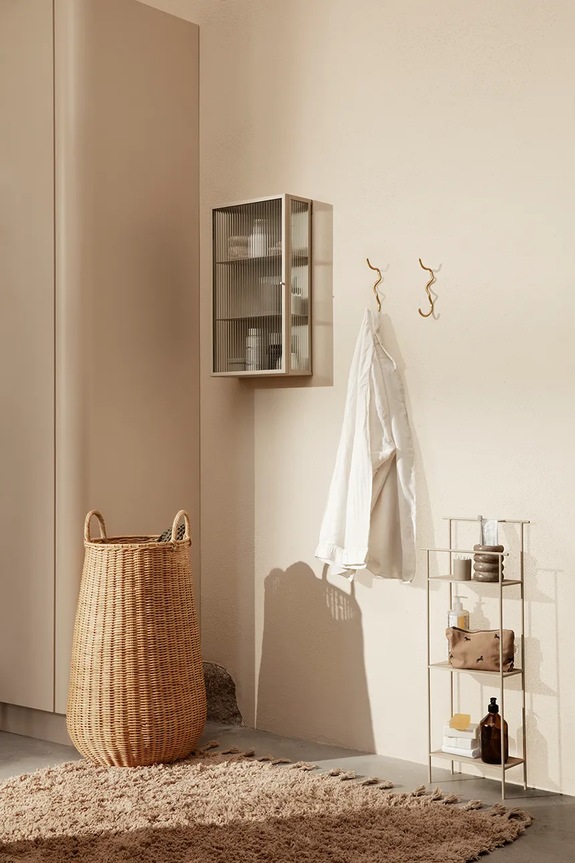 Salon i sypialnia Ferm Living wieszak ścienny Curvature 1104263289 żółty