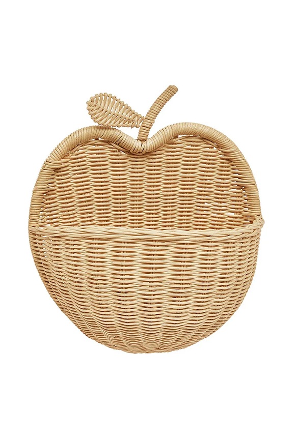 OYOY kosz ścienny do przechowywania Wall Basket Apple beżowy M107276
