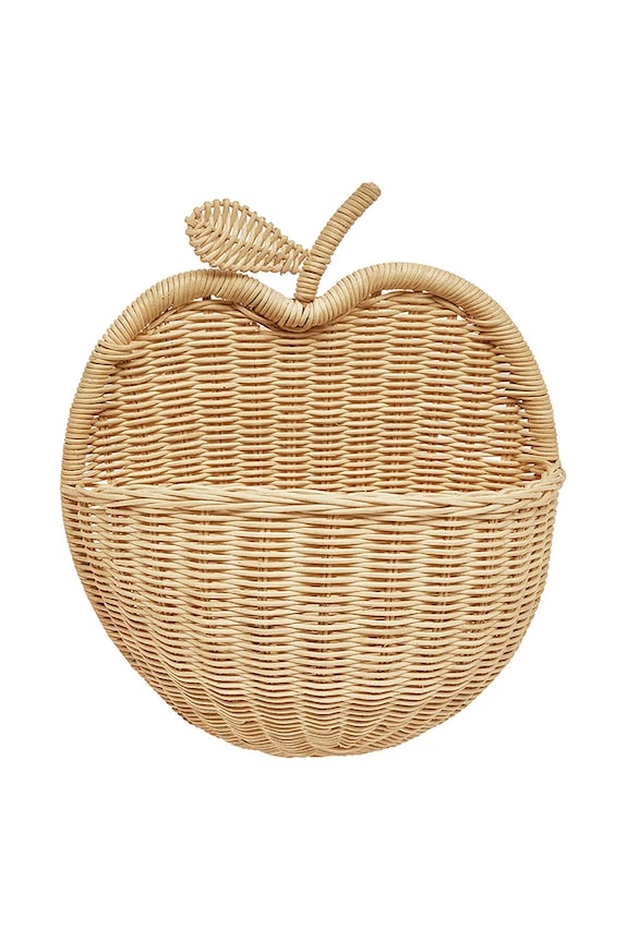 OYOY kosz ścienny do przechowywania Wall Basket Apple beżowy M107276