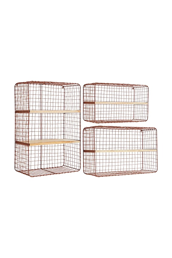 Stenska polica Madam Stoltz 3-pack rdeča 35870CPR
