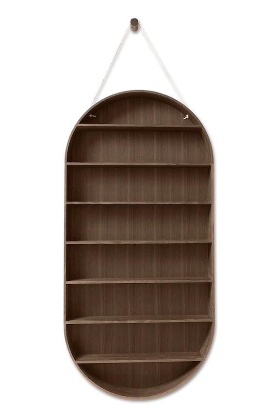 Zidna polica ferm LIVING Oval Dorm smeđa 1104270279
