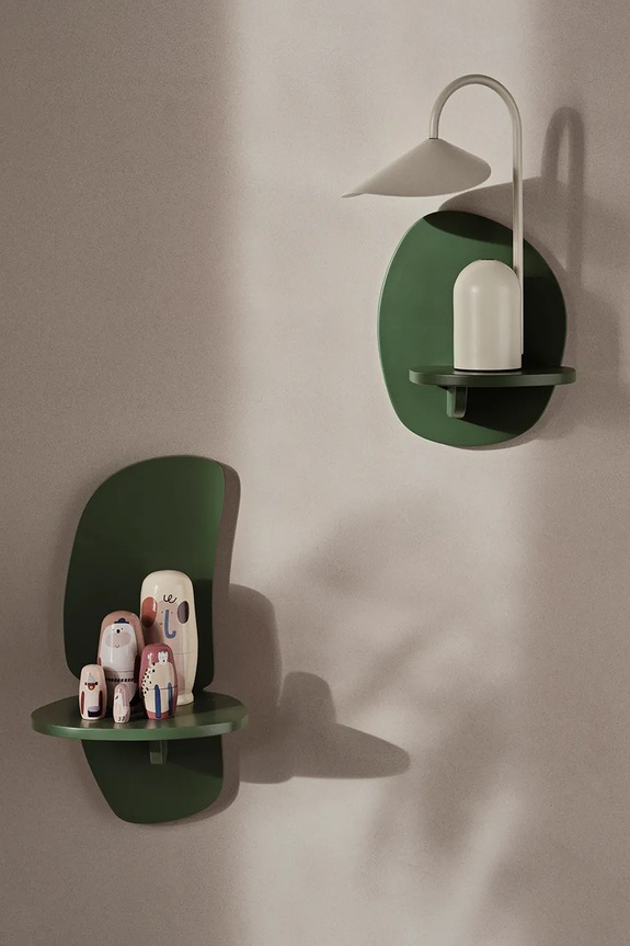 Σαλόνι και υπνοδωμάτιο Κρεμαστό ράφι ferm LIVING Pilu 40 cm 1104268909 πράσινο