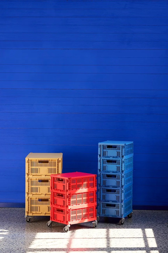 Dnevna soba in spalnica Komplet koles za zaboj HAY Colour Crate 3 x 6,5 x 9 cm 4-pack AC463.A908.AH66.01TV siva