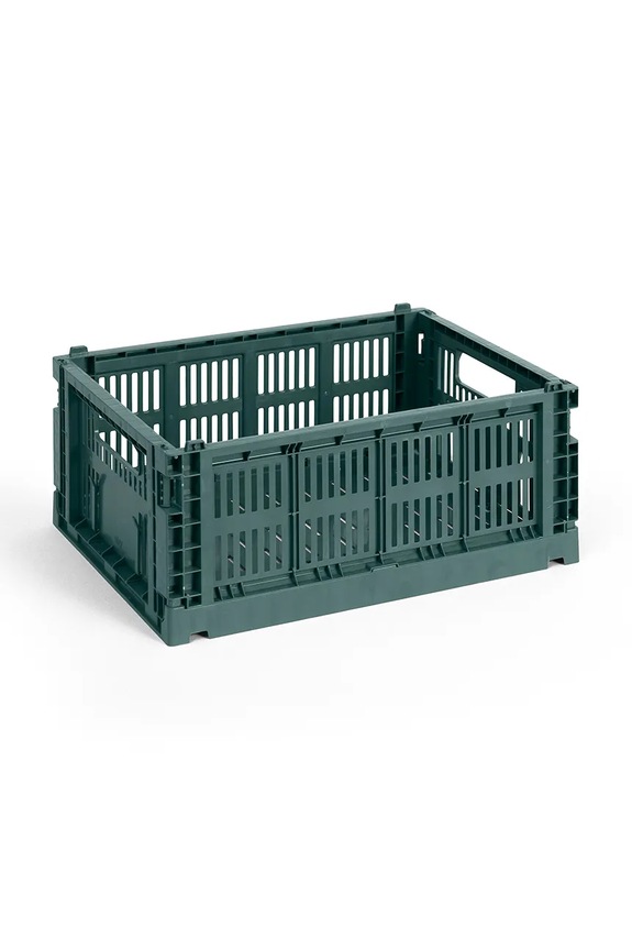 HAY pudełko do przechowywania Colour Crate M / 14 x 26,5 x 34,5 cm zielony AB634A602AE77