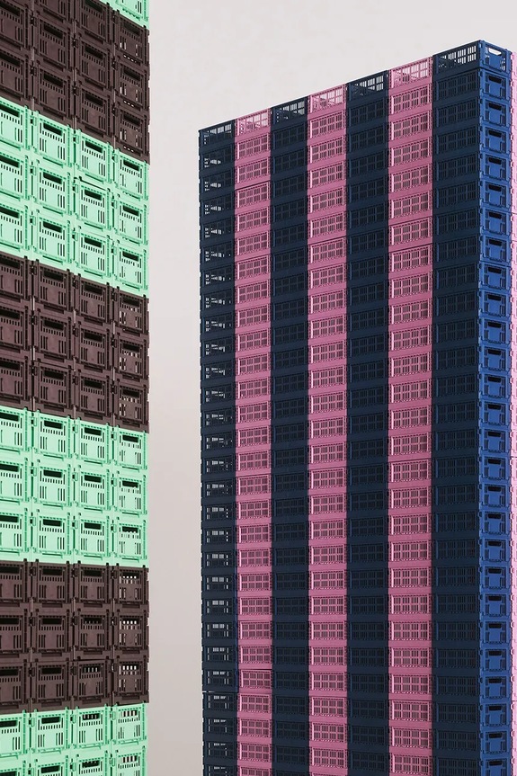 Obývacia izba a spálňa Úložný box HAY Colour Crate M / 14 x 26,5 x 34,5 cm AB634A602AG31 burgundské