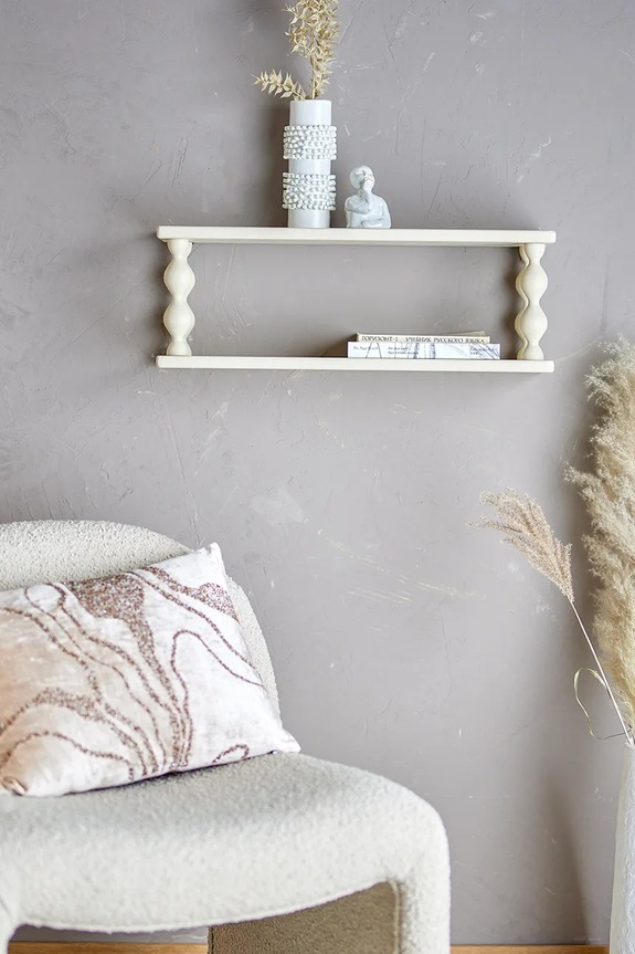 Σαλόνι και υπνοδωμάτιο Ράφι τοίχου Bloomingville Salino 60 x 21,5 x 17 cm 82065154 λευκό