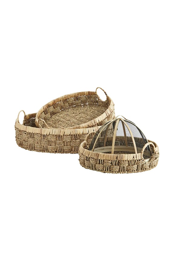 Set ukrasnih košara Madam Stoltz 38 x 9 / 45 x 11 / 57 x 14 cm 3-pack MKTE23247.3 bež AA00