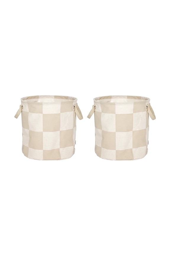 Sada úložných košíkov OYOY Chess 32 x 32 x 32 cm 2-pak béžová L301583