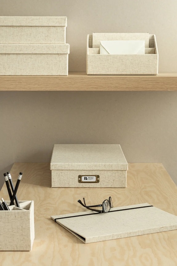 Σαλόνι και υπνοδωμάτιο Κουτί αποθήκευσης Bigso Box of Sweden Oskar A4 26 x 35 x 8,5 cm 9451N6072.99 μπεζ