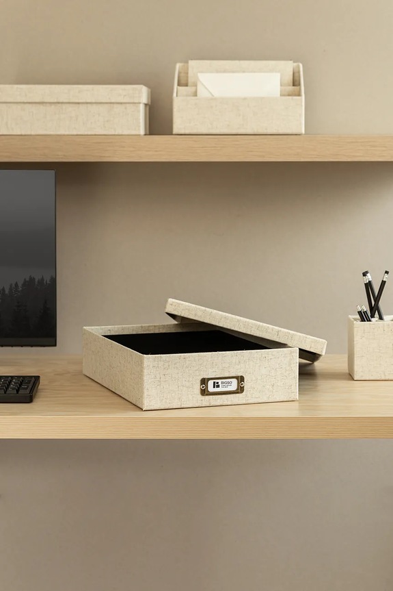 Κουτί αποθήκευσης Bigso Box of Sweden Oskar A4 26 x 35 x 8,5 cm μπεζ 9451N6072.99