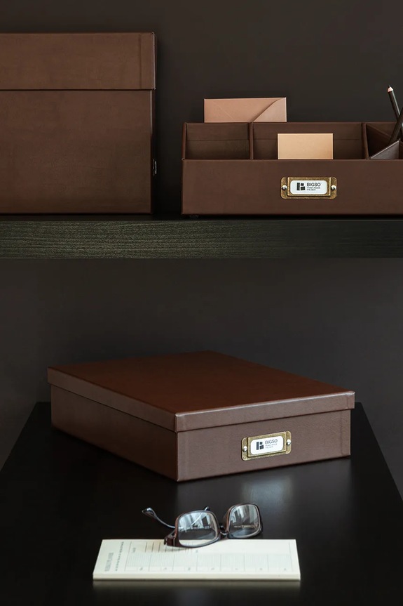 Σαλόνι και υπνοδωμάτιο Κουτί αποθήκευσης Bigso Box of Sweden Oskar A4 26 x 35 x 8,5 cm 9451R3072.99 καφέ