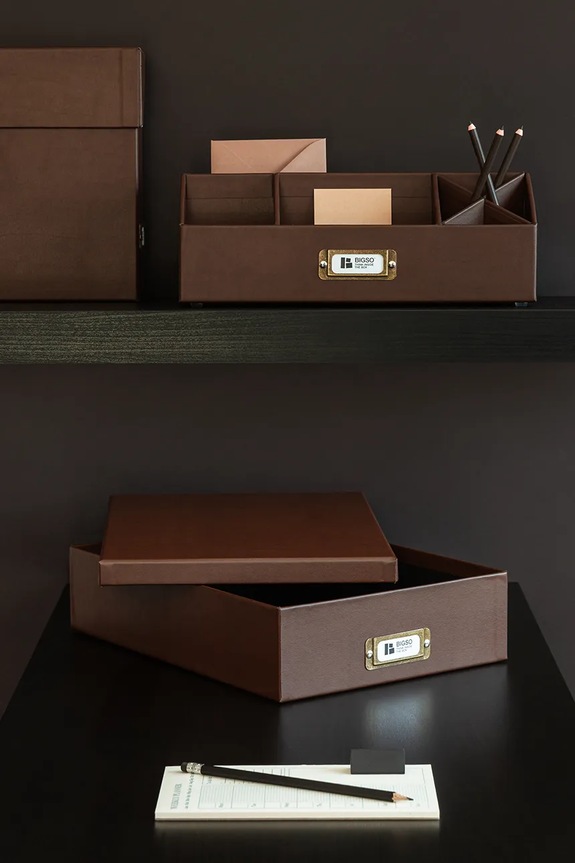 Κουτί αποθήκευσης Bigso Box of Sweden Oskar A4 26 x 35 x 8,5 cm καφέ 9451R3072.99