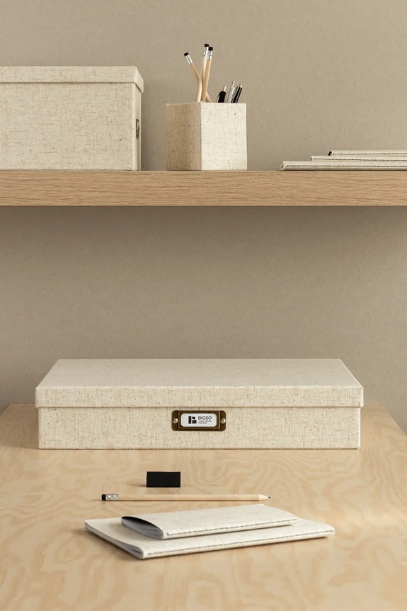 Κουτί αποθήκευσης Bigso Box of Sweden Sverker A3 43,5 x 31 x 8,5 cm 9341N6072.99 μπεζ