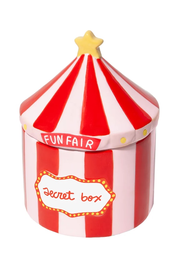 DOIY cutie pentru depozitare din ceramică 8,2 x 8,2 x 11,5 cm rosu DYBOXFUN