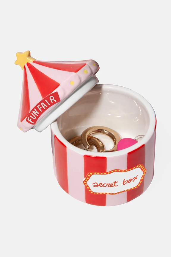DOIY cutie pentru depozitare din ceramică 8,2 x 8,2 x 11,5 cm DYBOXFUN rosu AA00