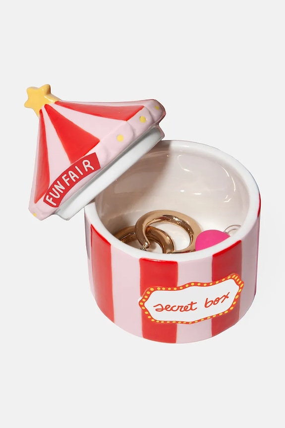 DOIY cutie pentru depozitare din ceramică 8,2 x 8,2 x 11,5 cm DYBOXFUN rosu AA00