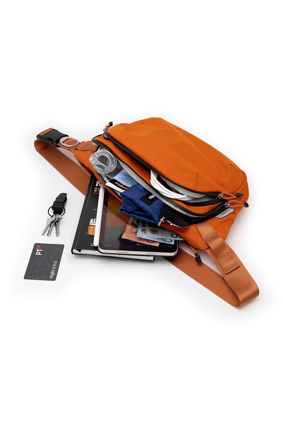 Orbitkey τσάντα ώμου από υφασμάτινο υλικό BUP1.TER.109 πορτοκαλί