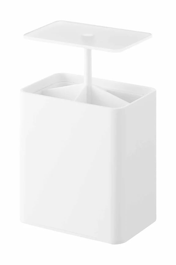 Yamazaki organizator pentru depozitare din plastic 9,6 x 6,6 x 10,8 cm alb 10284