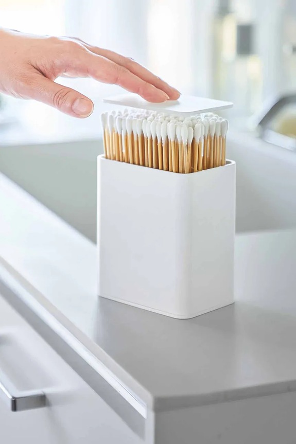 Living și dormitor Yamazaki organizator pentru depozitare din plastic 9,6 x 6,6 x 10,8 cm 10284 alb
