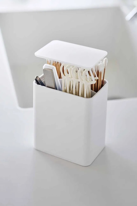 Yamazaki organizator pentru depozitare din plastic 9,6 x 6,6 x 10,8 cm 10284 alb