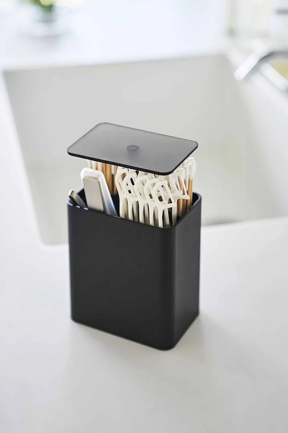 Yamazaki organizator din plastic 9,6 x 6,6 x 10,8 cm 10285. negru