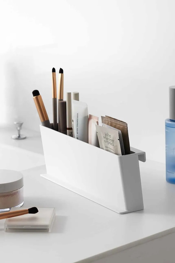 Yamazaki organizator pentru depozitare din plastic 22 x 4,3 x 8 cm 10383 alb AA00