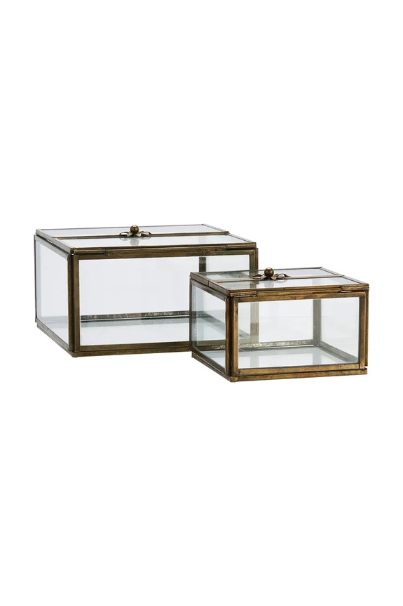 Madam Stoltz set de cutii decorative pentru bijuterii din fier galben PCH30247AB