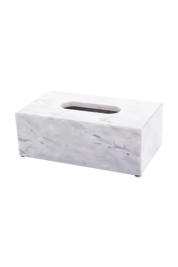 Recipient pentru șervețele din marmură 9 x 25 x 14 cm alb 164406