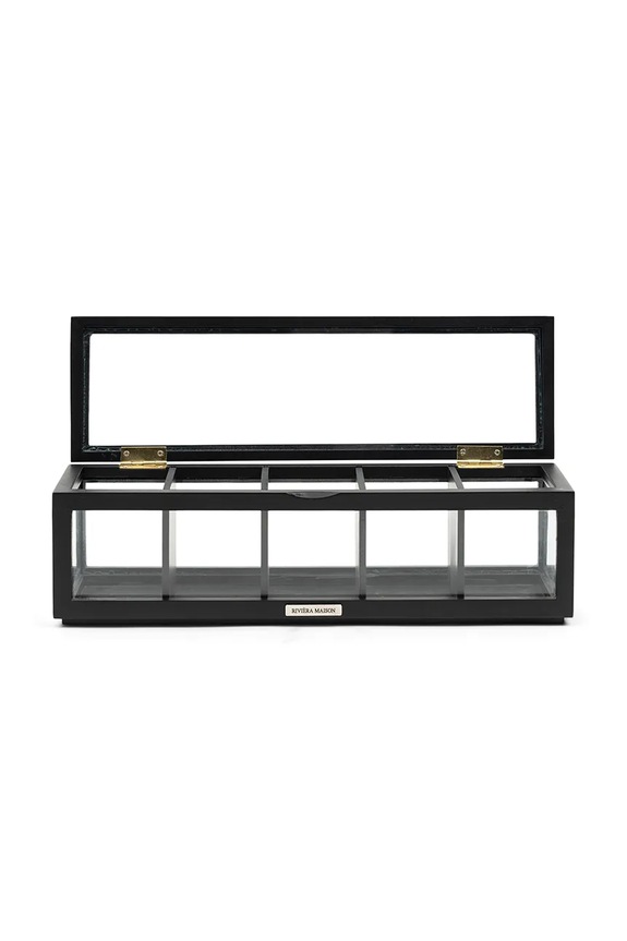 Riviera Maison pudełko na herbatę z płyty MDF 507060 czarny AA00