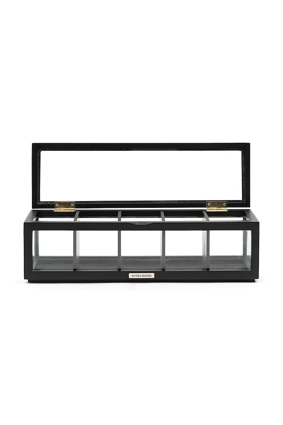 Riviera Maison pudełko na herbatę z płyty MDF 507060 czarny AA00