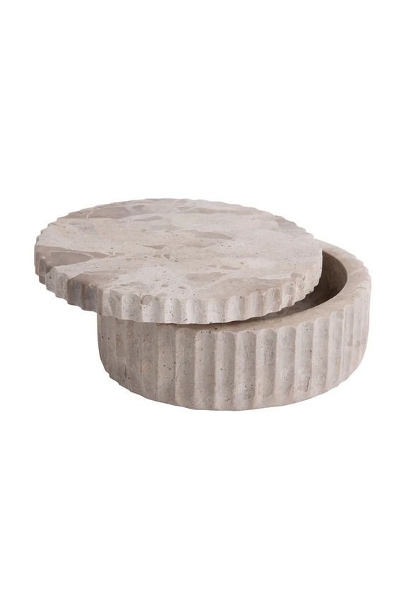 Δοχείο με καπάκι Present Time 15 cm PT4063BR μπεζ AA00