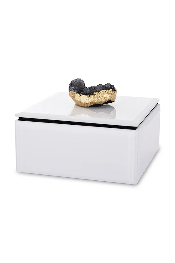 home & lifestyle cofanetto per gioielli 8,5 x 12 x 12 cm bianco 169319