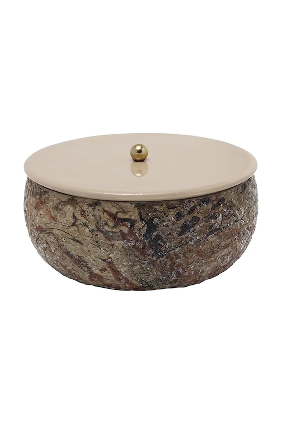 Present Time cutie de depozitare Mosaic Marble 16,5 x 7,5 cm maro PT4353BR