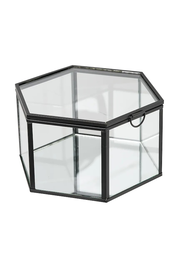Living și dormitor House Nordic set de cutii decorative pentru bijuterii din sticlă 4502030 transparent