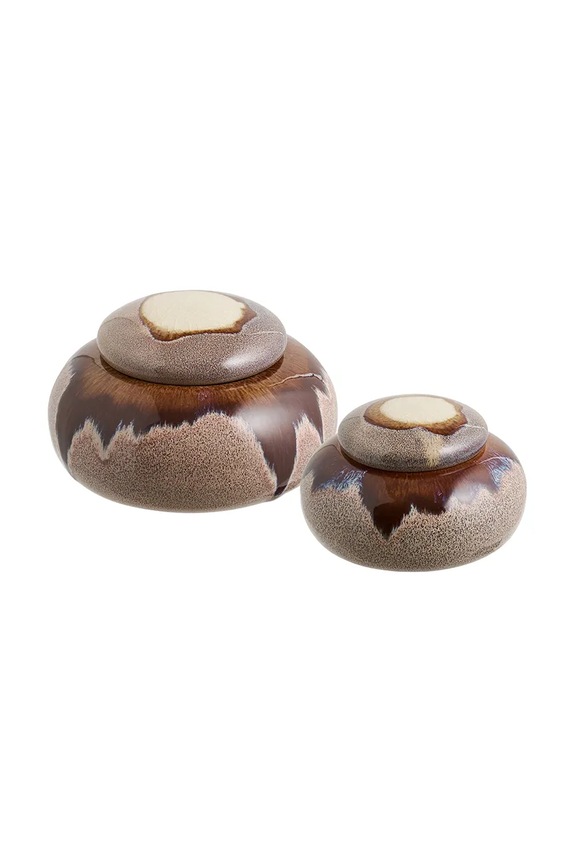 House Nordic zestaw pojemników ozdobnych 11,7 x 7 / 15,3 x 8,5 cm 2-pack 4502033 brązowy AA00