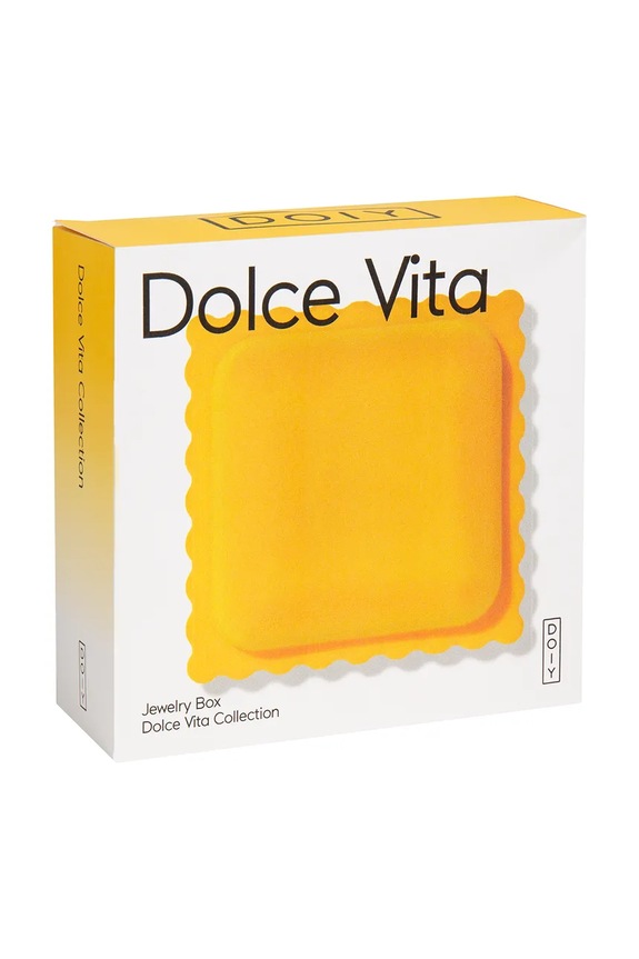 DOIY cutie de bijuterii pentru bijuterii din plastic 13 x 13 x 6 cm galben DYBOXDVRA