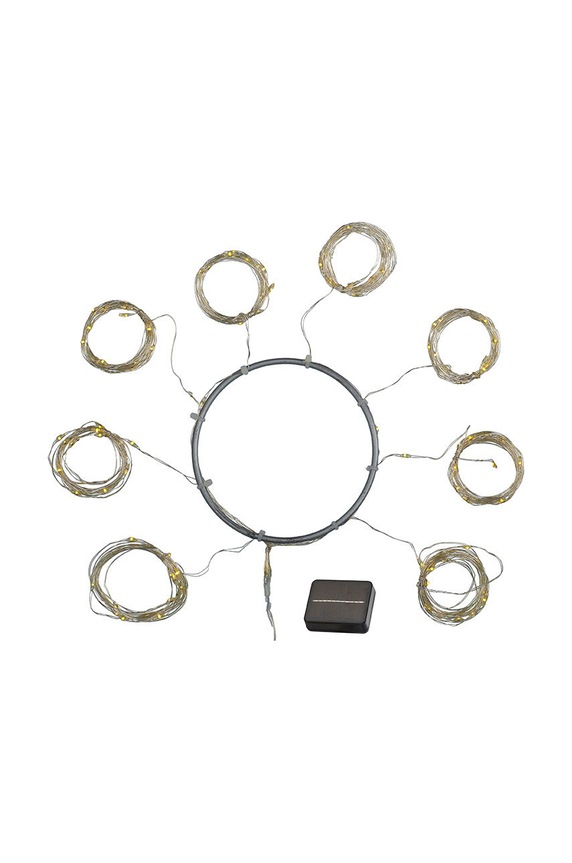 Sirius łańcuch solarny LED Knirke Solar Parasol, 128 LED 8 x 2 + 2 m szary 30881