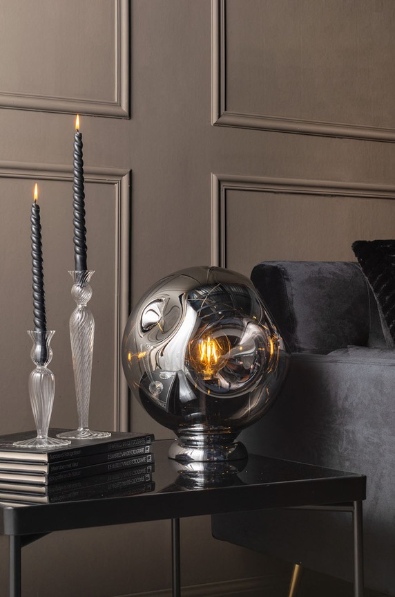 Leitmotiv Stolna lampa siva LM2014CH