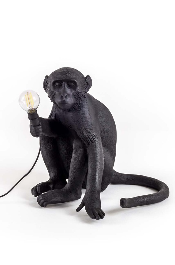Seletti veioza Monkey Lamp Sitting negru 14922
