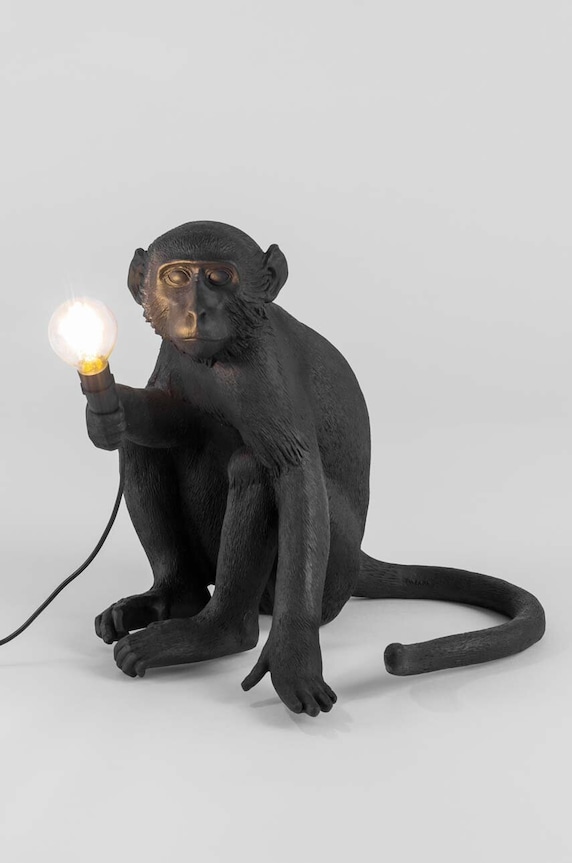 Seletti veioza Monkey Lamp Sitting 14922 negru