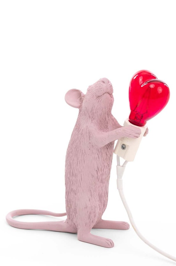 Seletti lampa stołowa Mouse Lamp Step różowy 15220SV