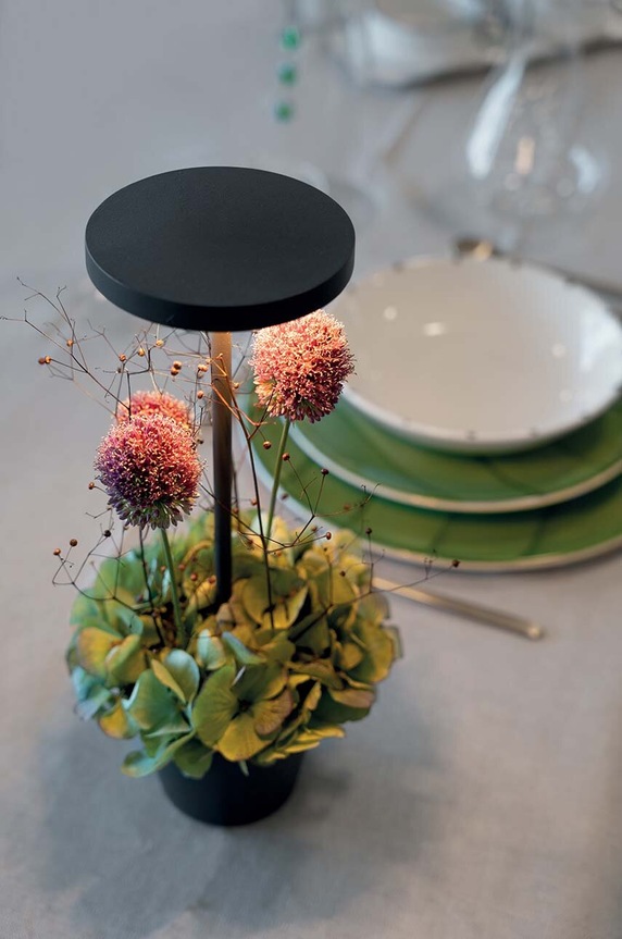 Bežična led stolna svjetiljka Zafferano Paldina Reverso crna LD0420N3