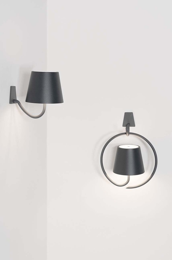 Zafferano lampă led fără fir Poldina Wall LD0689N3 negru AA00