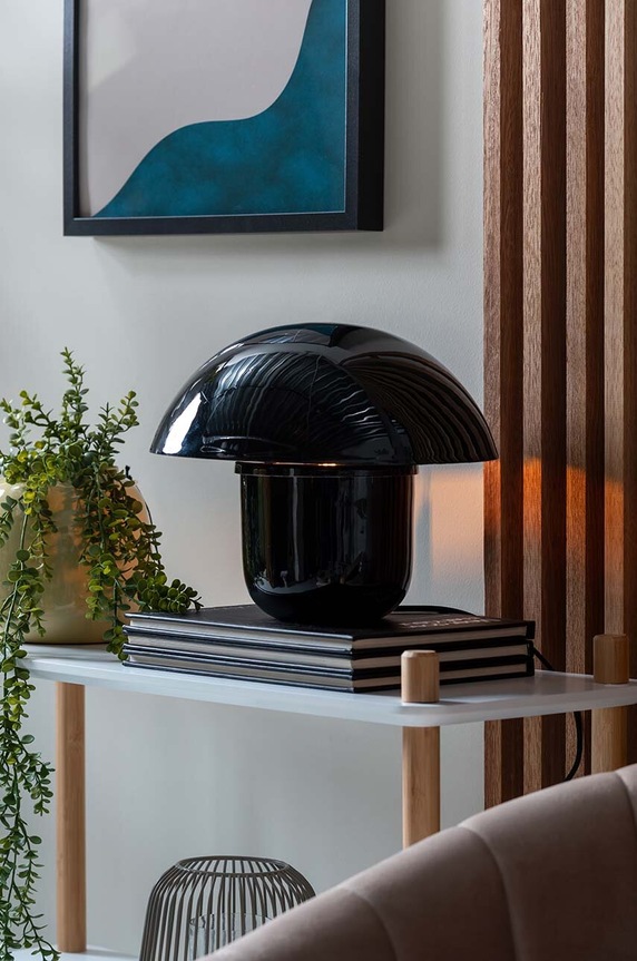Dnevni boravak i spavaća soba Stolna lampa Leitmotiv Fat Mushroom LM2124BK crna