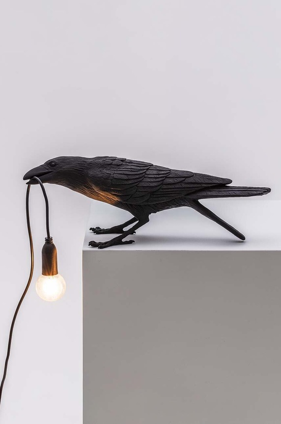Stolná lampa Seletti Bird Lamp Black Playing 14736 čierna AA00