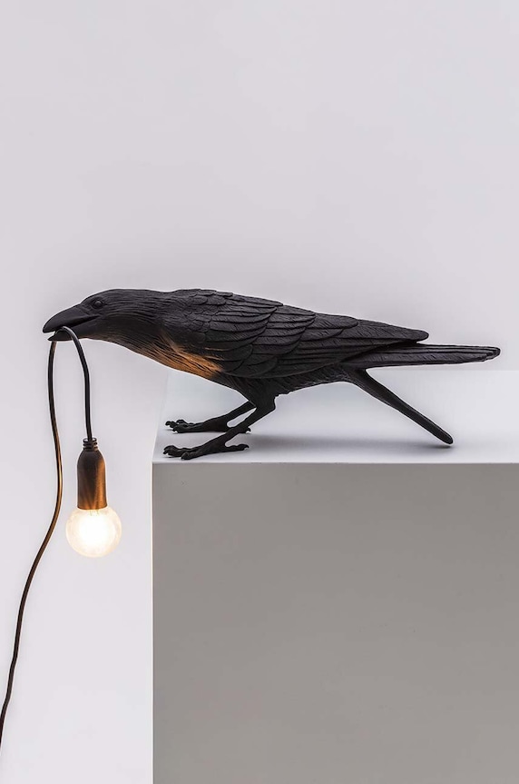 Stolná lampa Seletti Bird Lamp Black Playing 14736 čierna AA00
