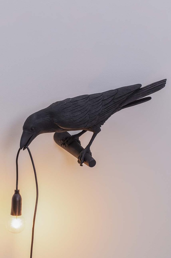 Stenska luč Seletti Bird Lamp Black Looking Left črna 14737