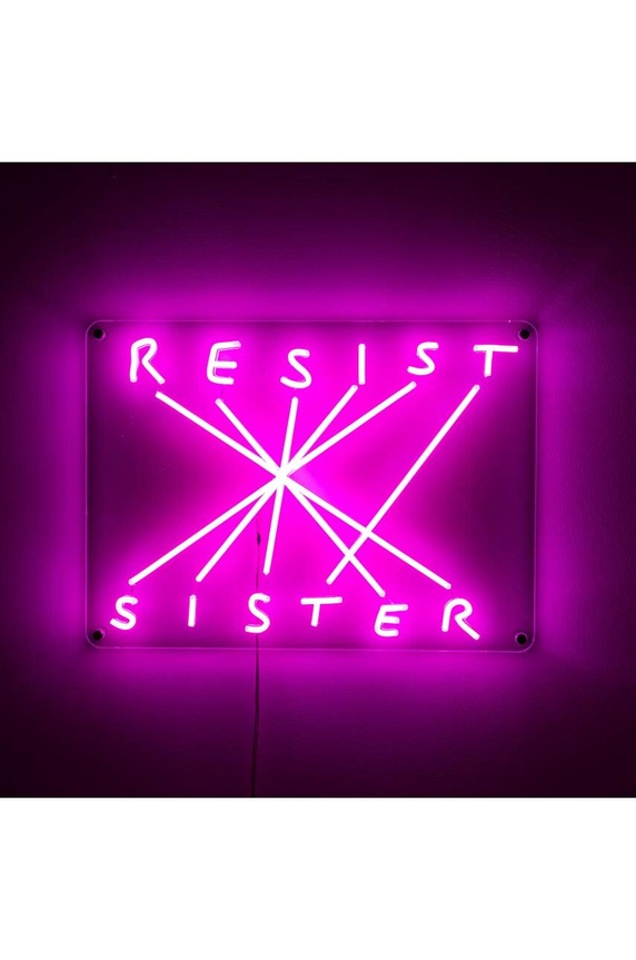 Seletti decorațiune perete led Resist Sister roz 13007..